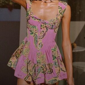 Vanessa Mooney Elisabeth Romper Dress ~ Purple Paisley